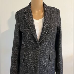 Beautiful Theory Herringbone Wool/Cotton Blend Blazer In Size 6 EUC